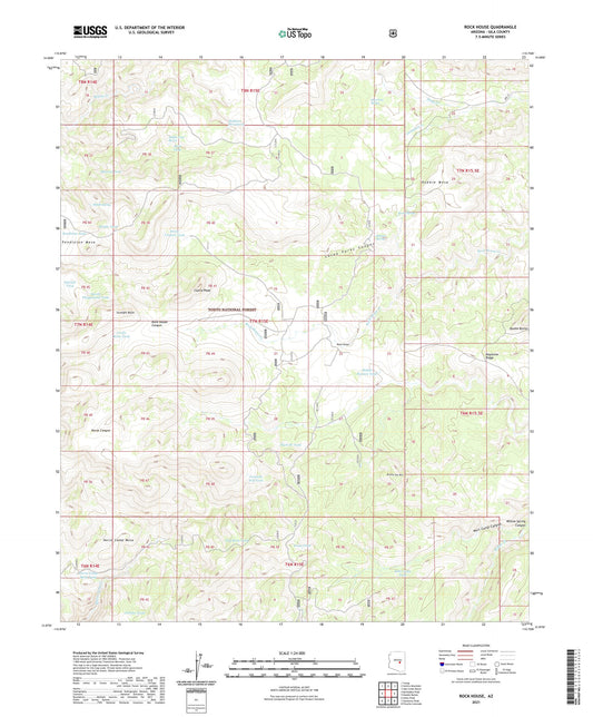 Rock House Arizona US Topo Map Image