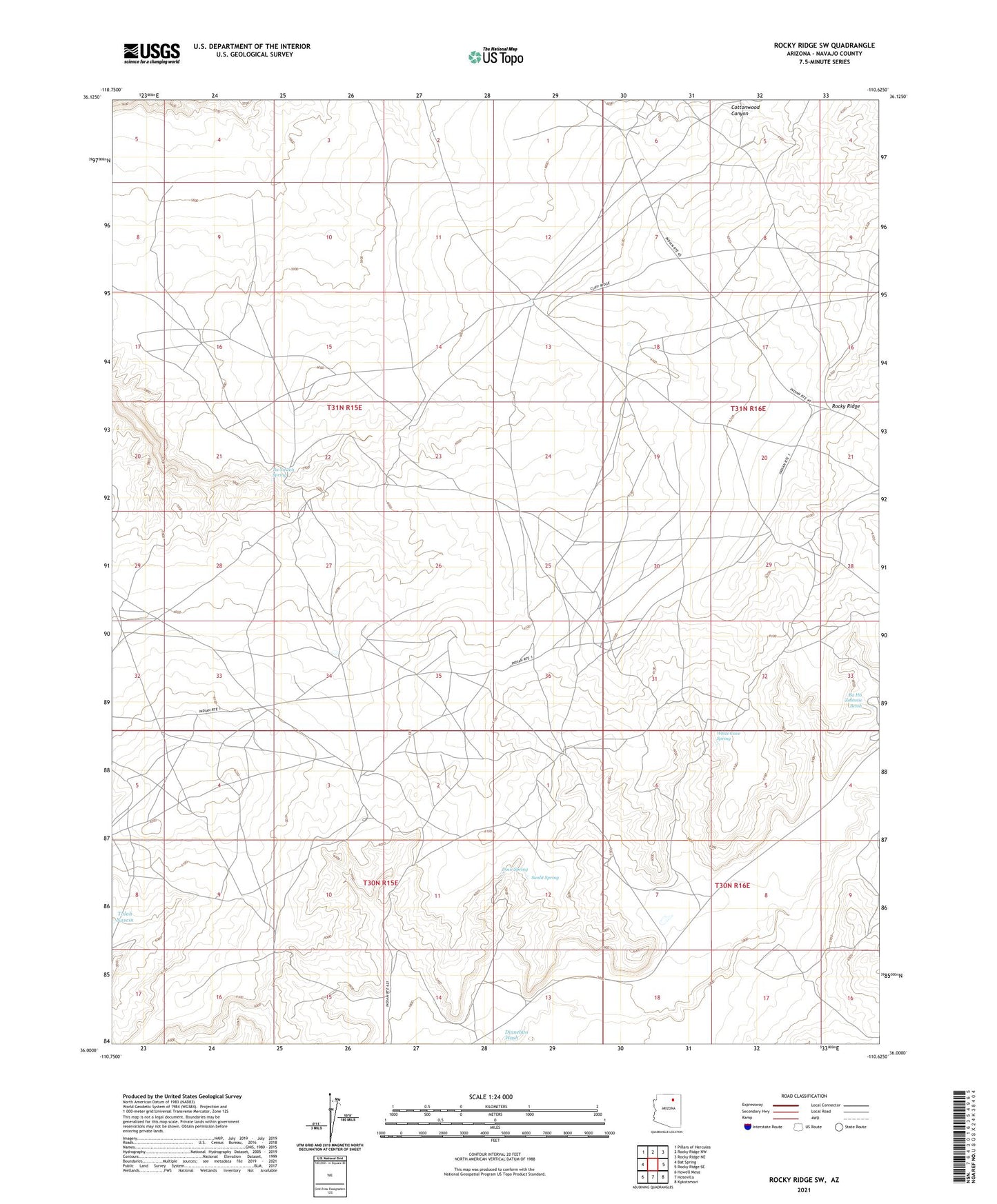 Rocky Ridge SW Arizona US Topo Map Image