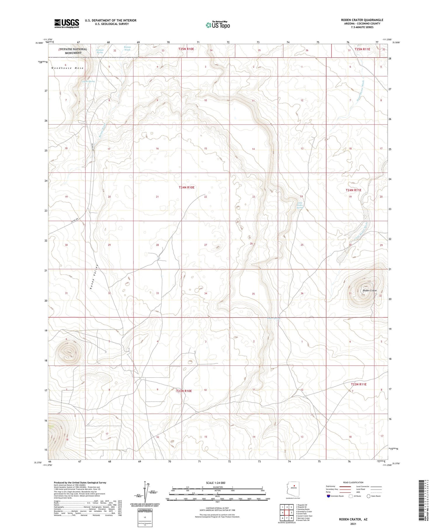 Roden Crater Arizona US Topo Map Image