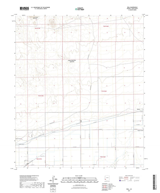 Roll Arizona US Topo Map Image