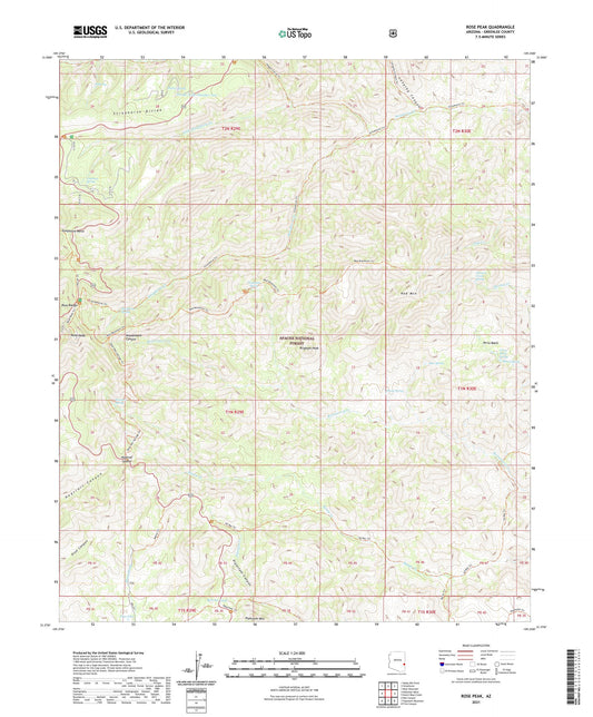Rose Peak Arizona US Topo Map Image