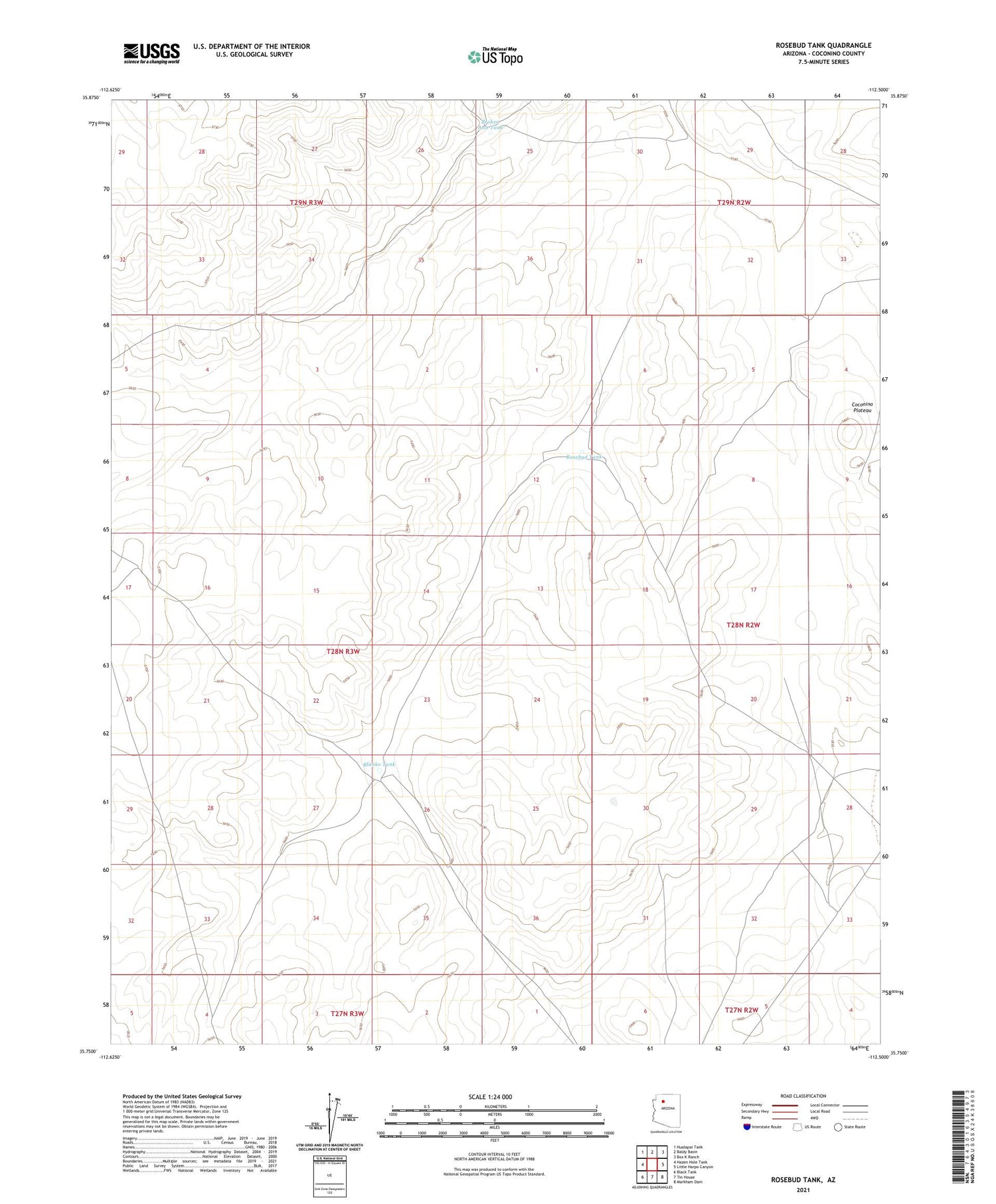 Rosebud Tank Arizona US Topo Map Image