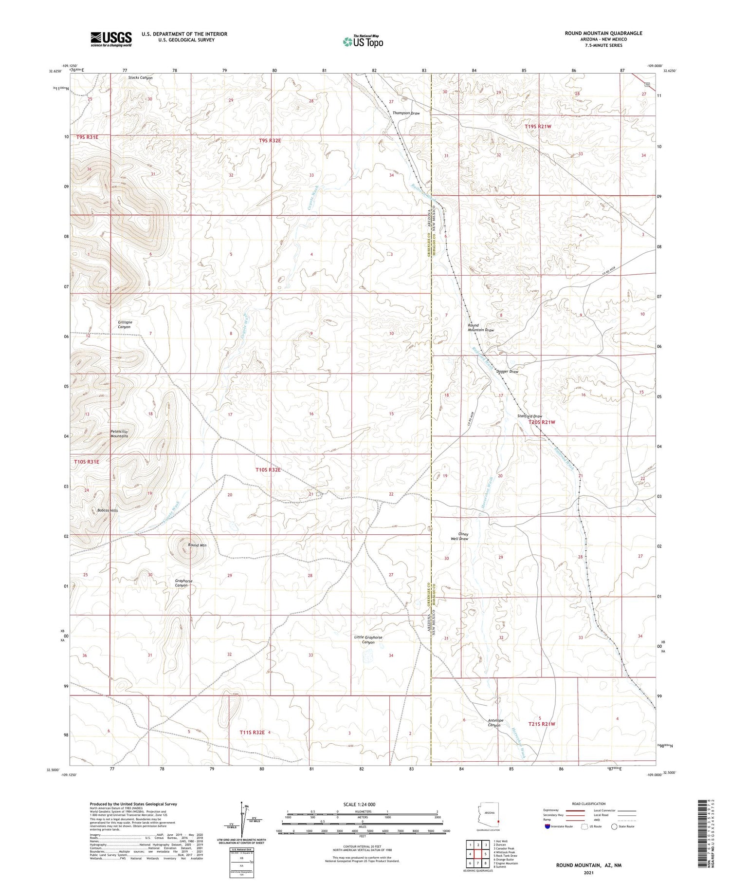 Round Mountain Arizona US Topo Map Image
