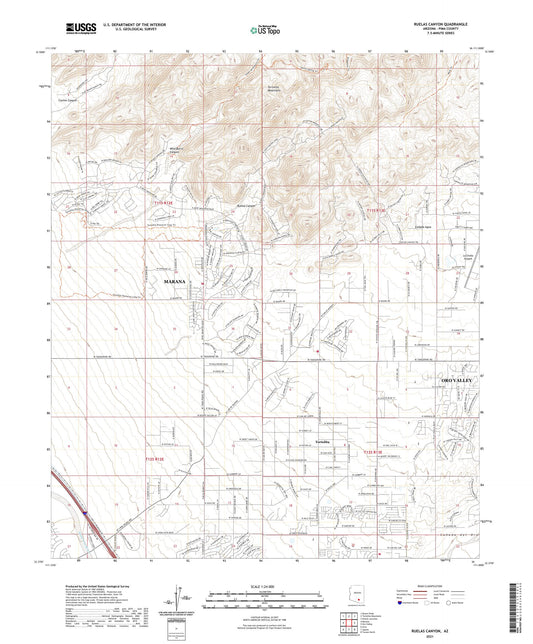 Ruelas Canyon Arizona US Topo Map Image