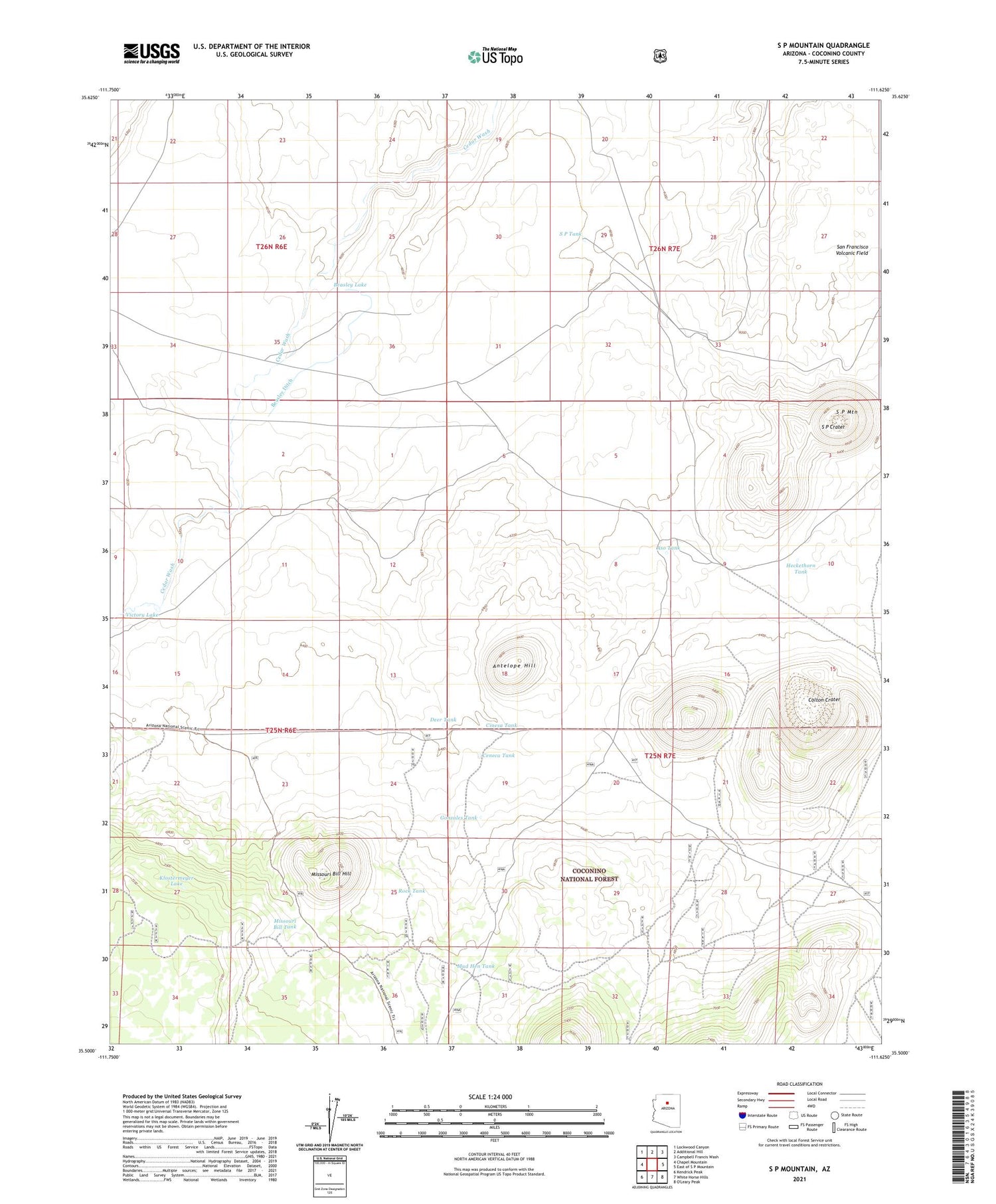 S P Mountain Arizona US Topo Map Image