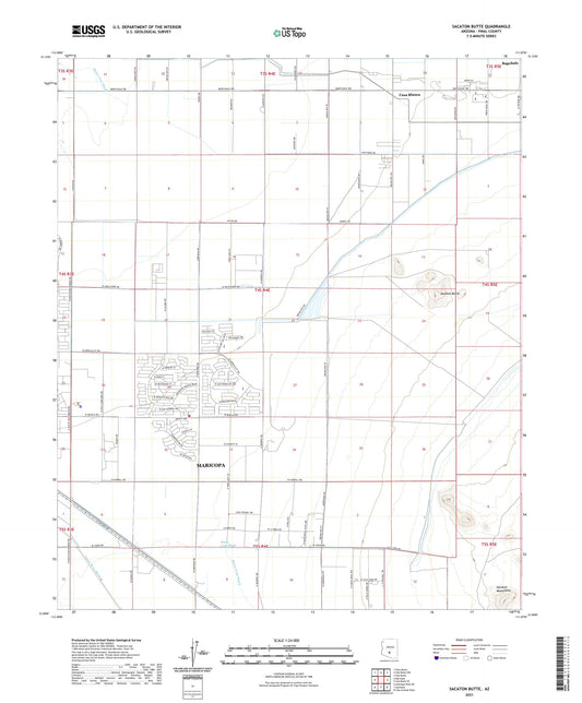 Sacaton Butte Arizona US Topo Map Image