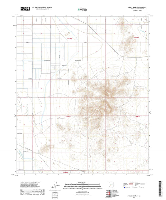 Saddle Mountain Arizona US Topo Map Image