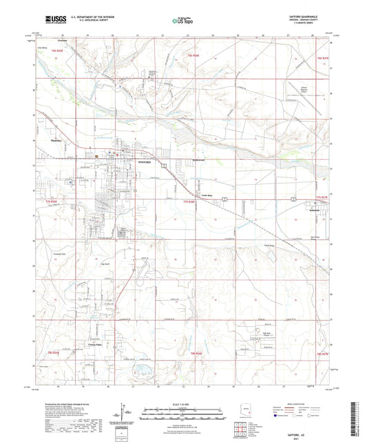 Safford Arizona US Topo Map Image