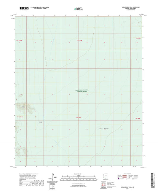 Saguaro Gap Well Arizona US Topo Map Image