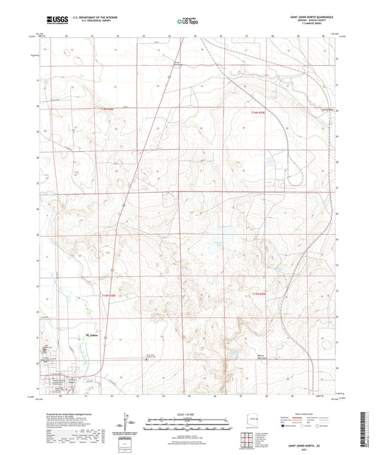 Saint Johns North Arizona US Topo Map Image