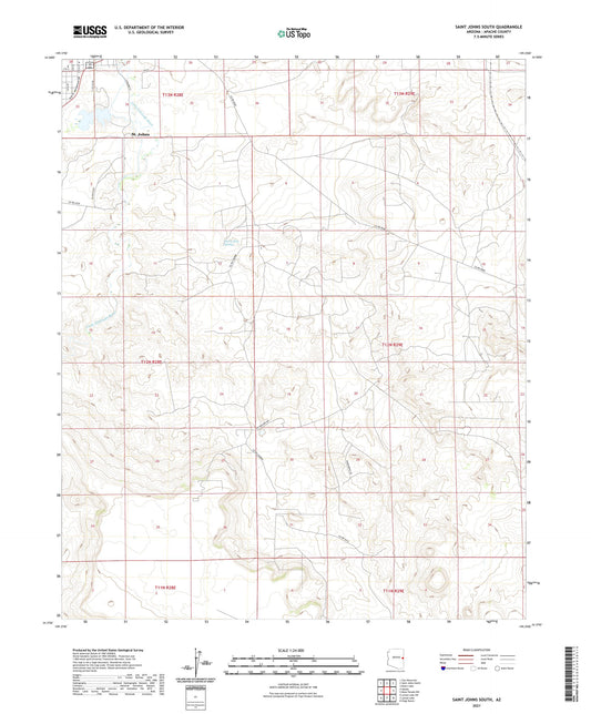 Saint Johns South Arizona US Topo Map Image