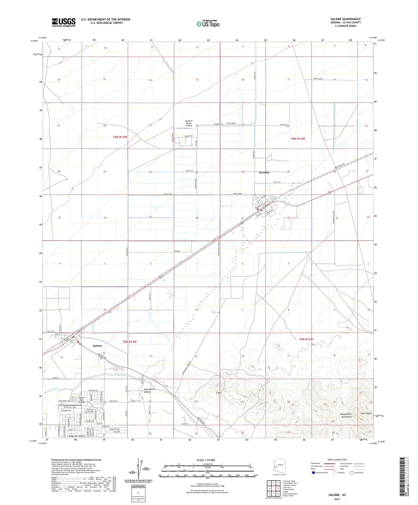 Salome Arizona US Topo Map Image