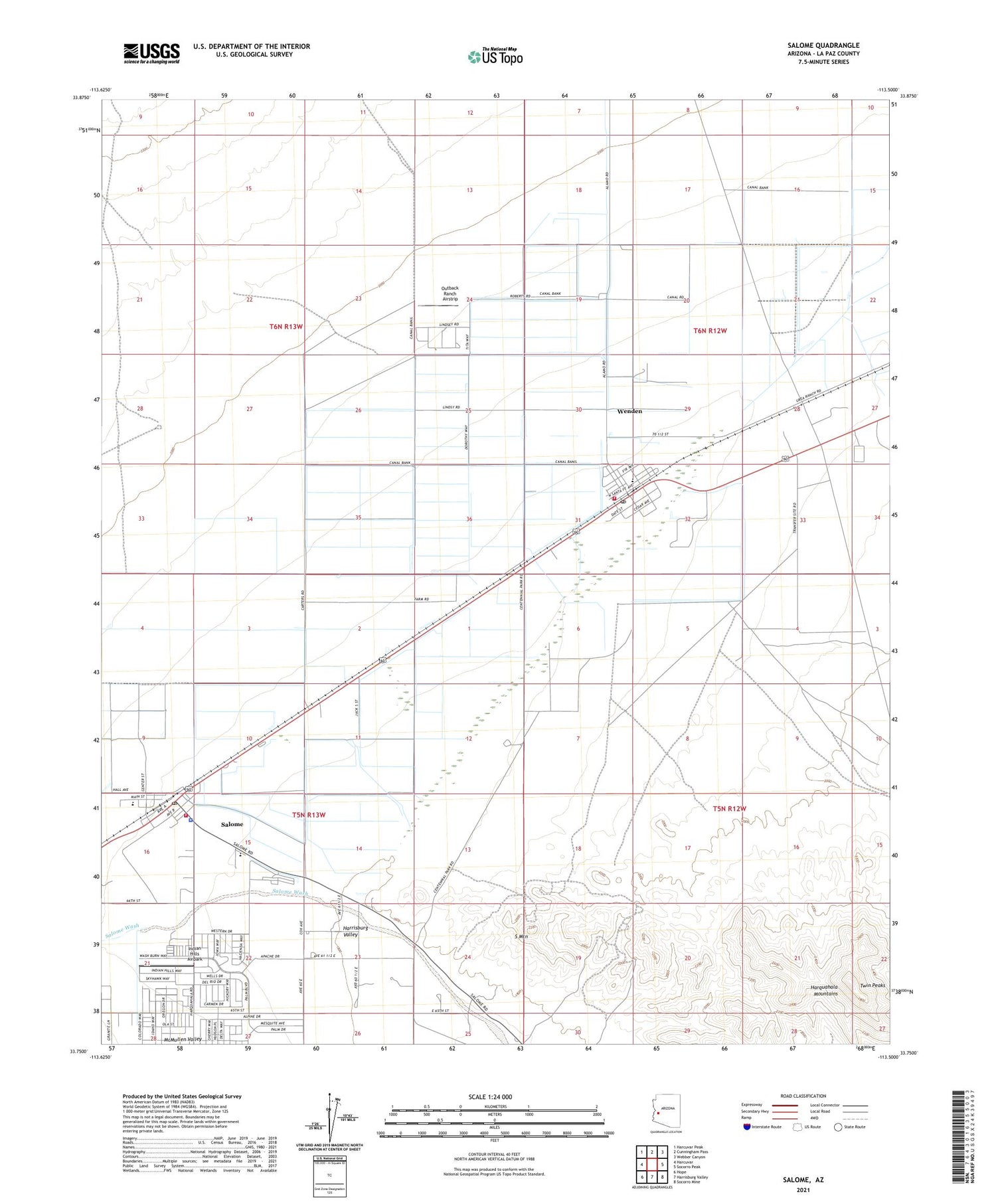 Salome Arizona US Topo Map Image