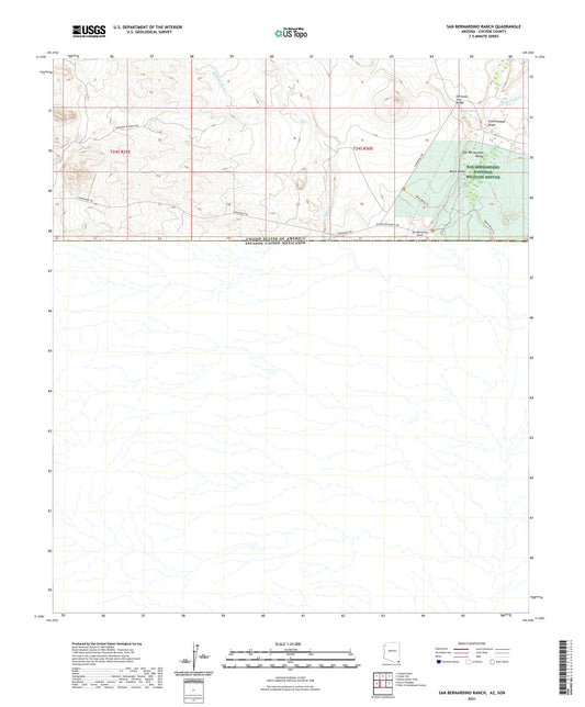 San Bernardino Ranch Arizona US Topo Map Image
