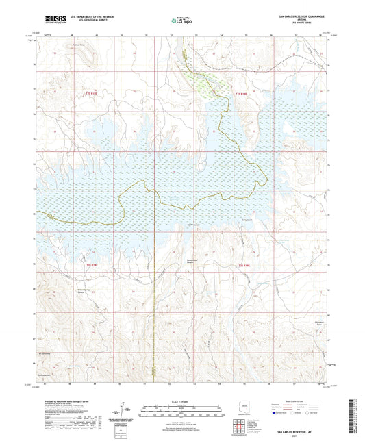 San Carlos Reservoir Arizona US Topo Map Image
