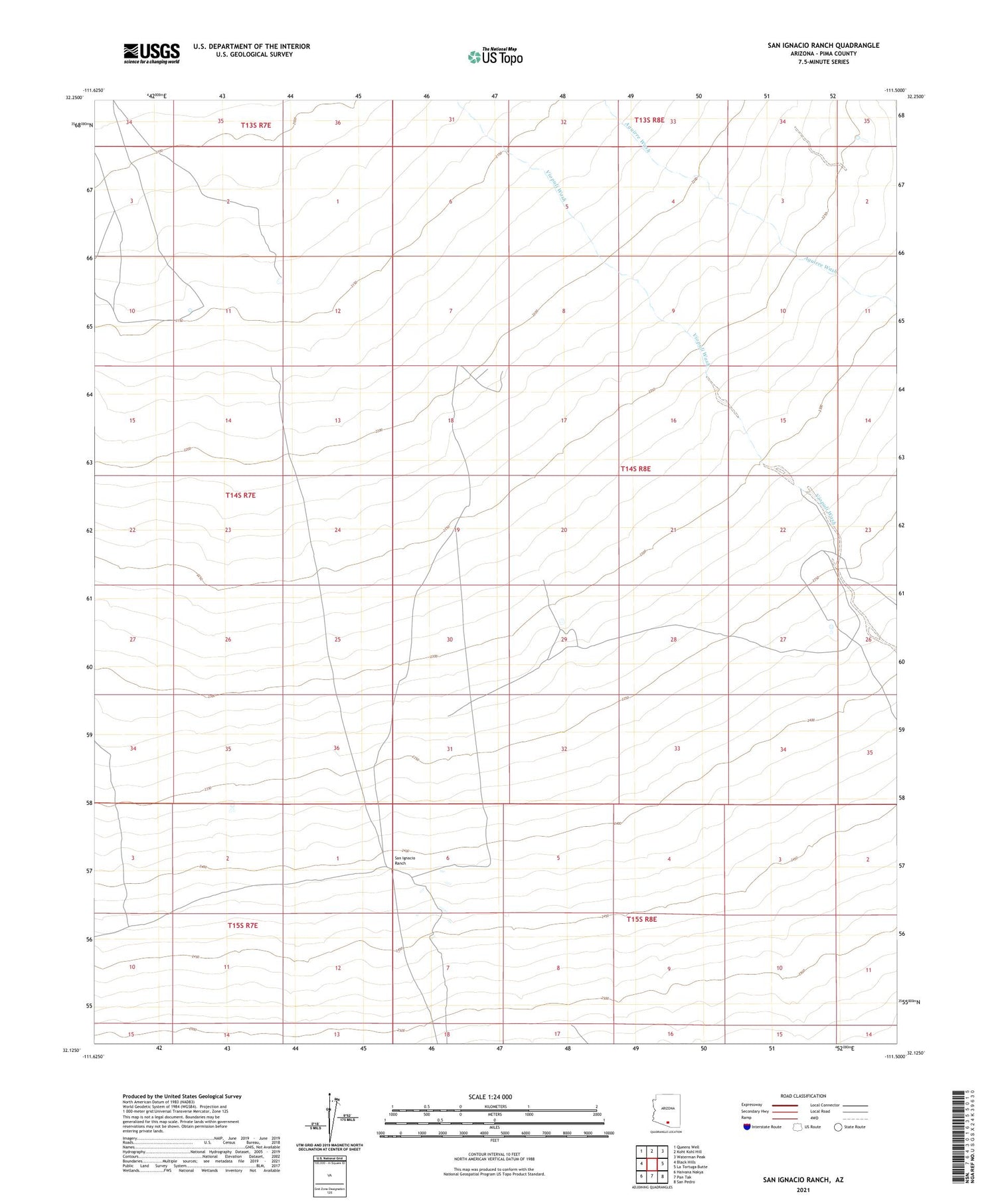 San Ignacio Ranch Arizona US Topo Map Image