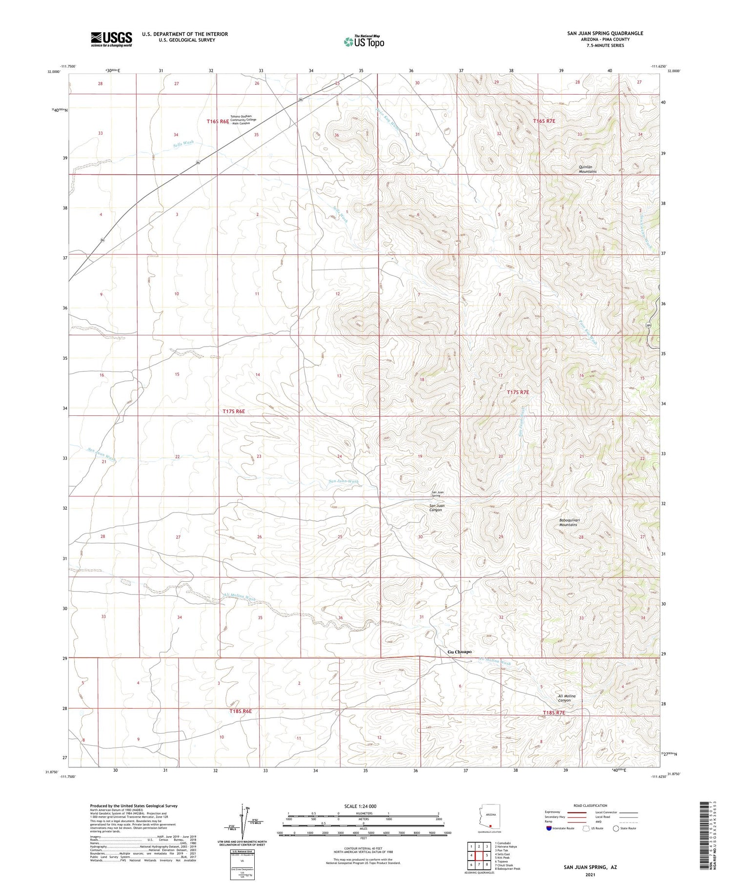 San Juan Spring Arizona US Topo Map Image