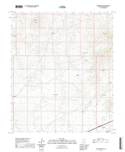 San Pedro Ranch Arizona US Topo Map Image