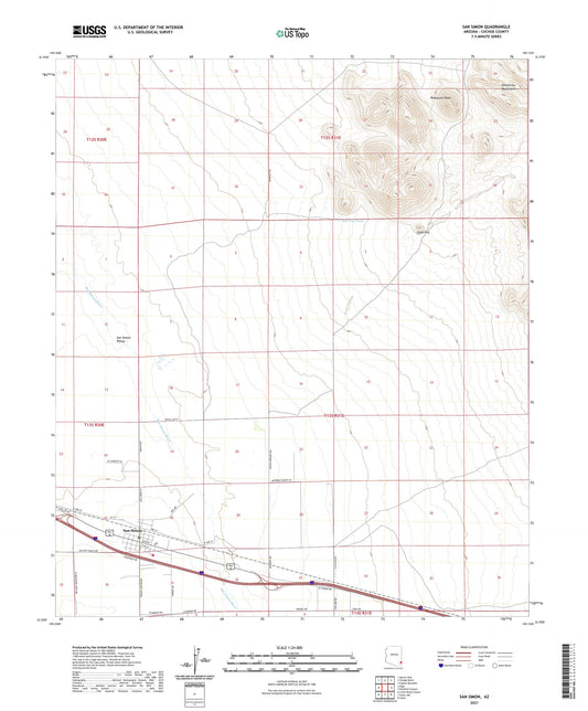 San Simon Arizona US Topo Map Image