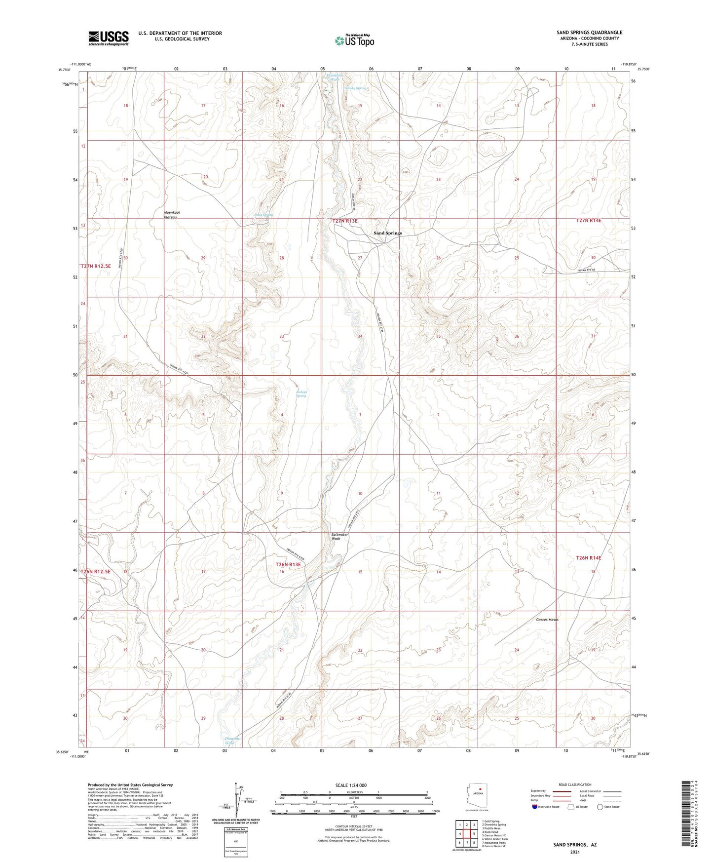 Sand Springs Arizona US Topo Map Image