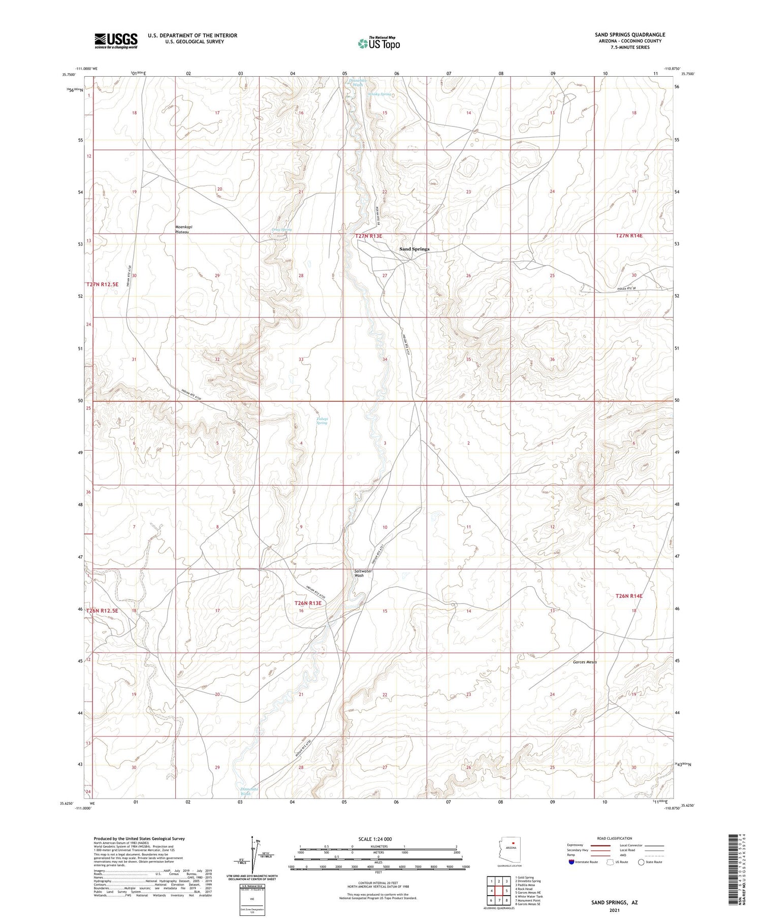 Sand Springs Arizona US Topo Map Image
