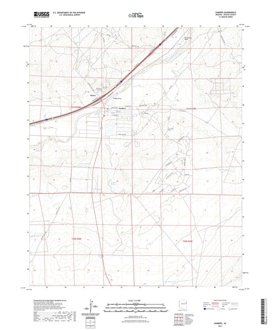 Sanders Arizona US Topo Map Image