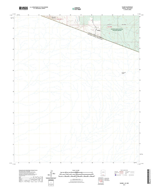 Sasabe Arizona US Topo Map Image