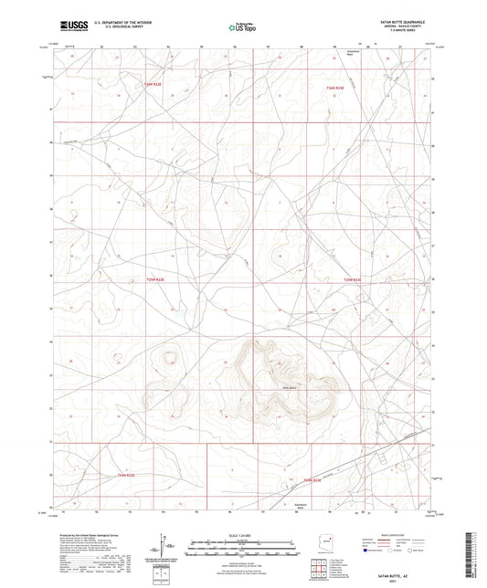 Satan Butte Arizona US Topo Map Image