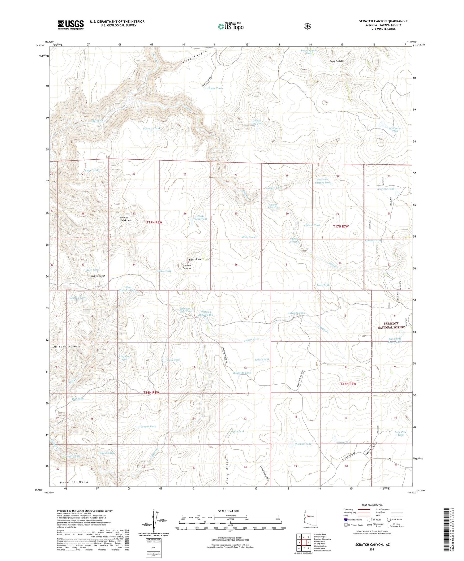 Scratch Canyon Arizona US Topo Map Image