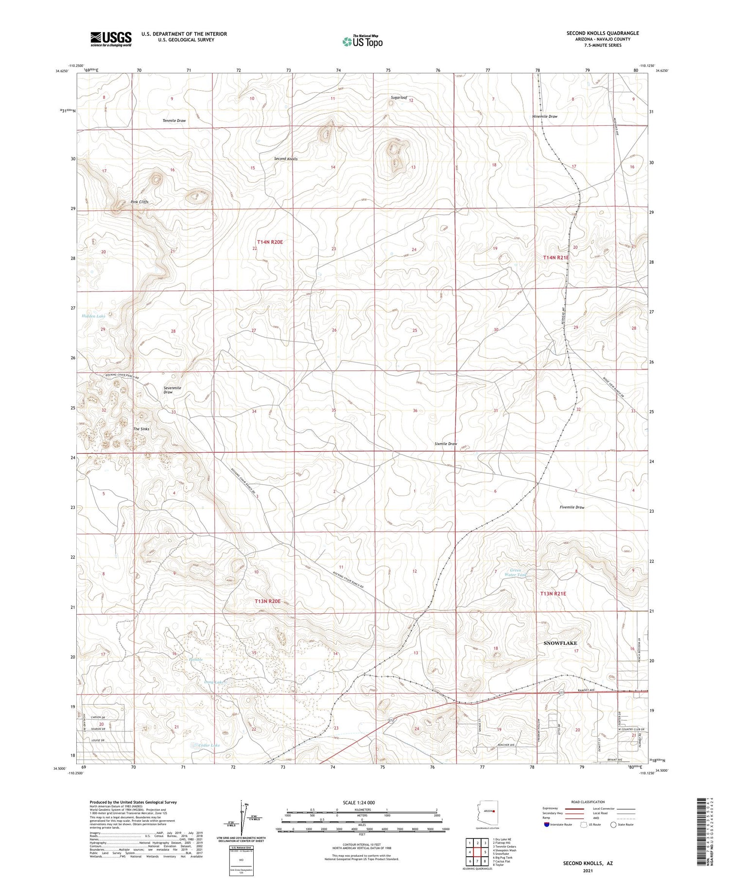 Second Knolls Arizona US Topo Map Image