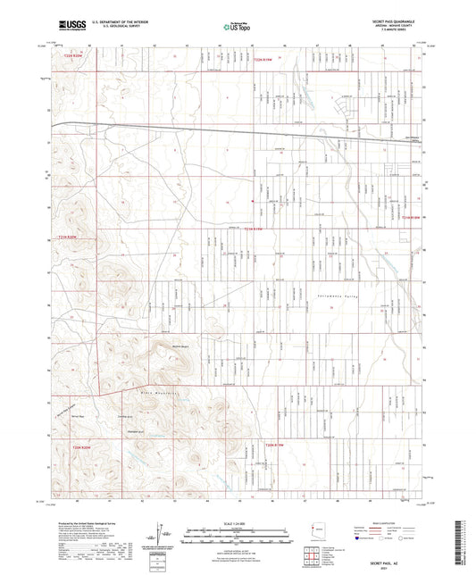Secret Pass Arizona US Topo Map Image