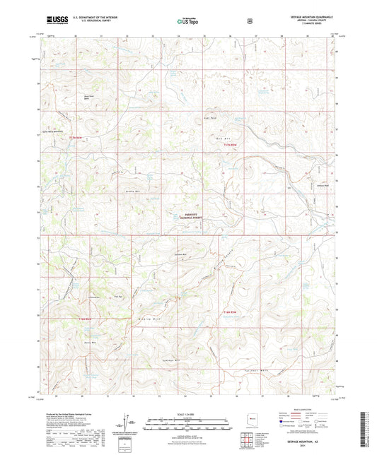 Seepage Mountain Arizona US Topo Map Image