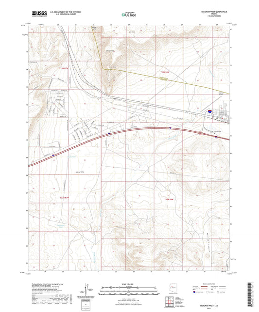 Seligman West Arizona US Topo Map Image