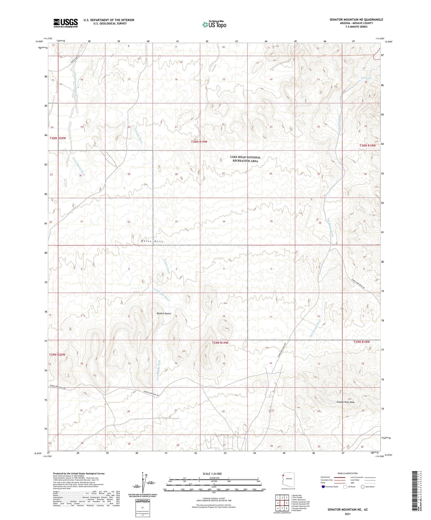 Senator Mountain NE Arizona US Topo Map Image