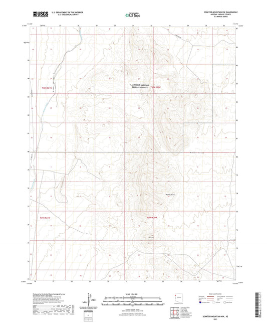 Senator Mountain NW Arizona US Topo Map Image