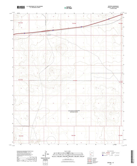 Sentinel Arizona US Topo Map Image