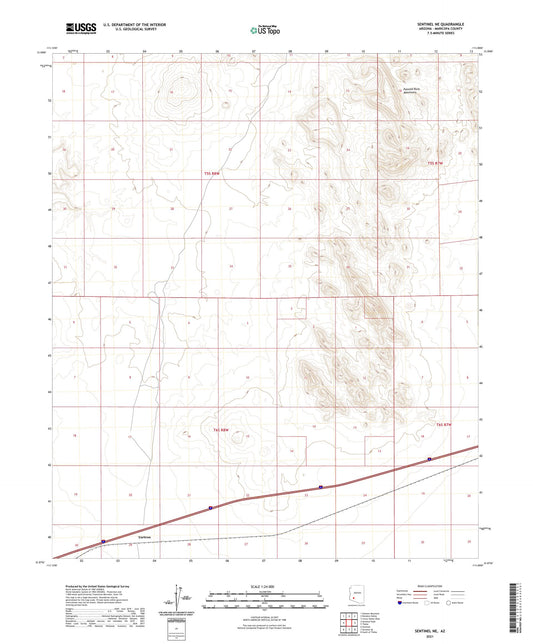 Sentinel NE Arizona US Topo Map Image
