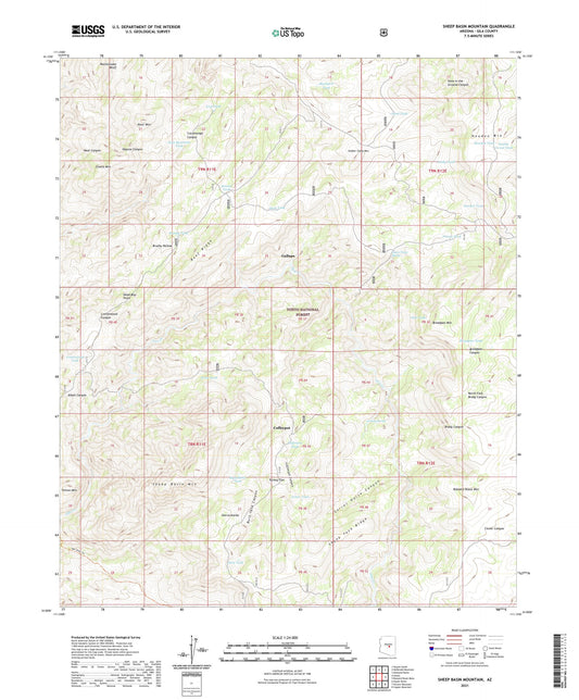 Sheep Basin Mountain Arizona US Topo Map Image