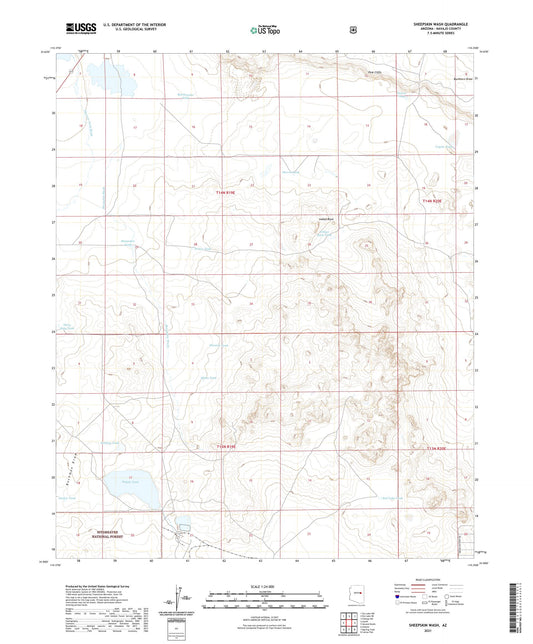 Sheepskin Wash Arizona US Topo Map Image