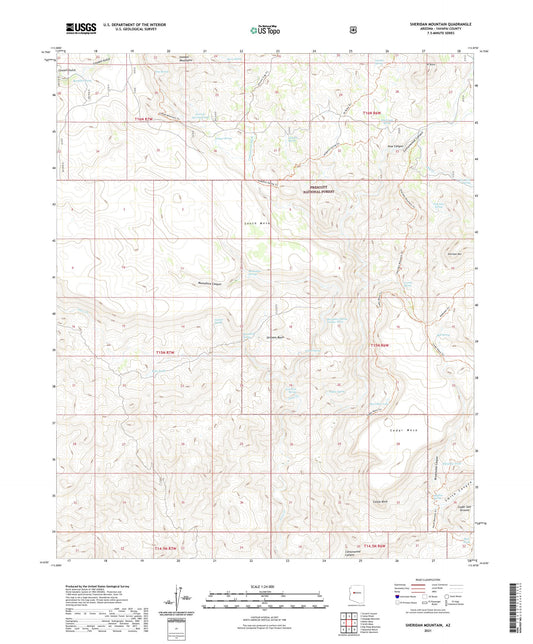 Sheridan Mountain Arizona US Topo Map Image