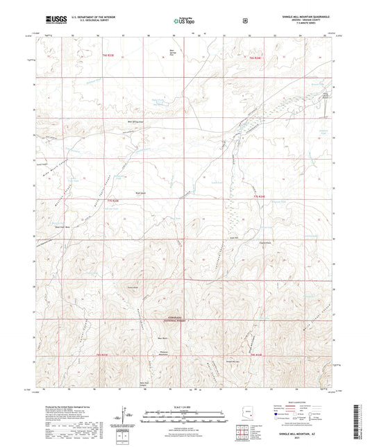 Shingle Mill Mountain Arizona US Topo Map Image