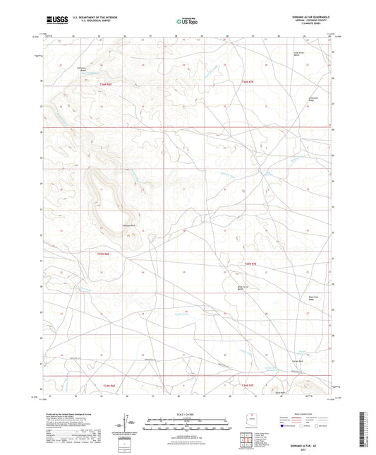 Shinumo Altar Arizona US Topo Map Image