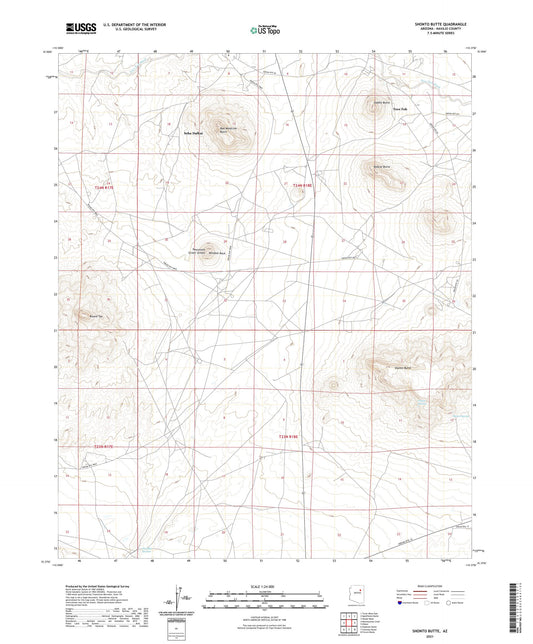 Shonto Butte Arizona US Topo Map Image