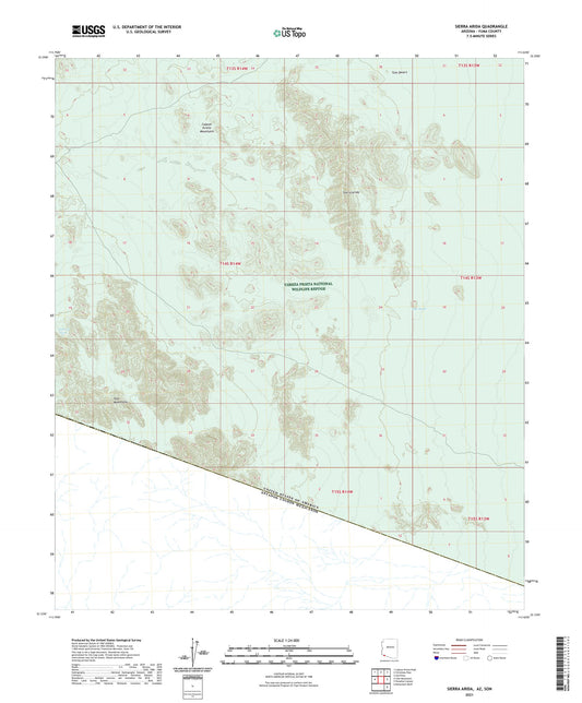 Sierra Arida Arizona US Topo Map Image