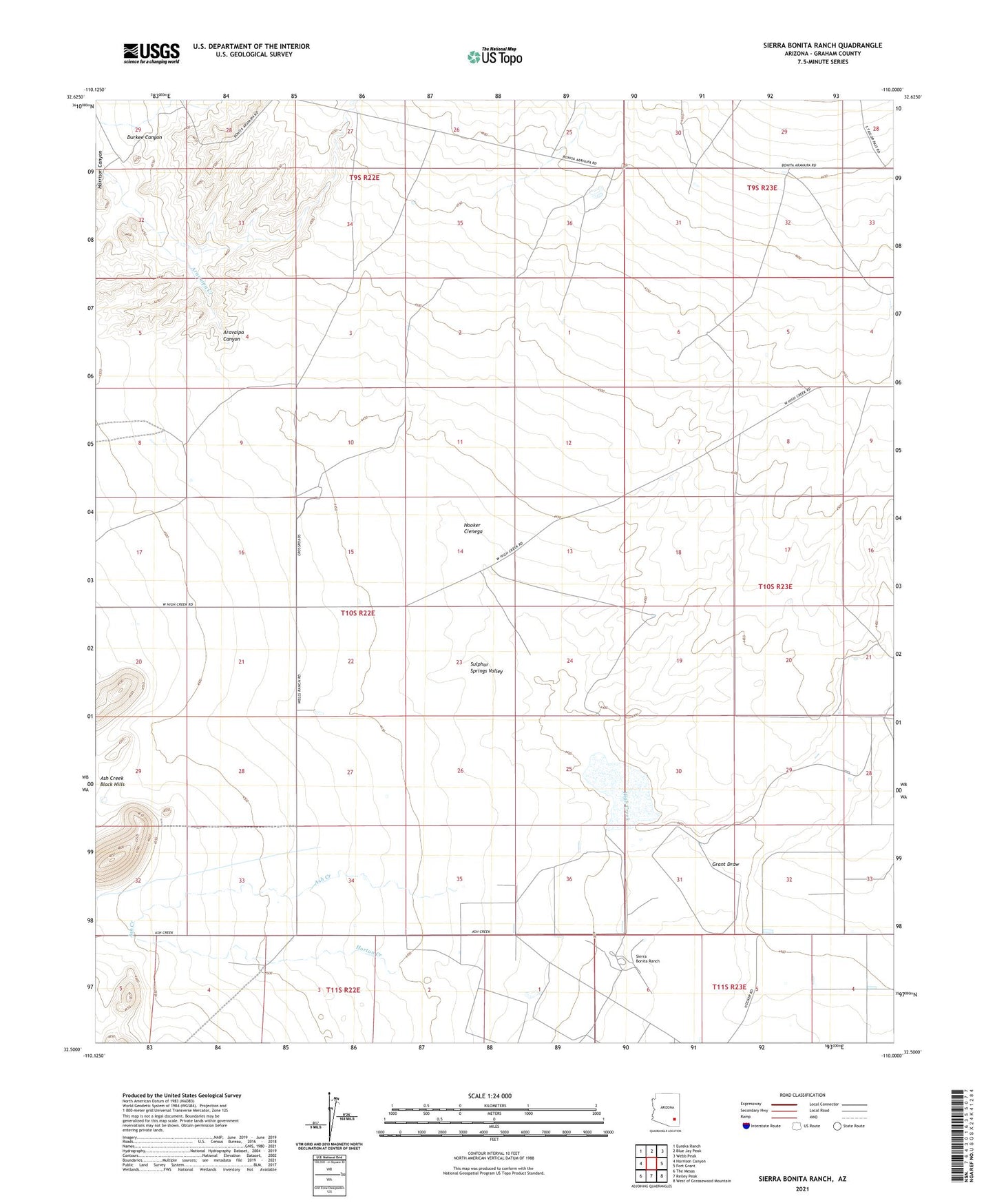 Sierra Bonita Ranch Arizona US Topo Map Image