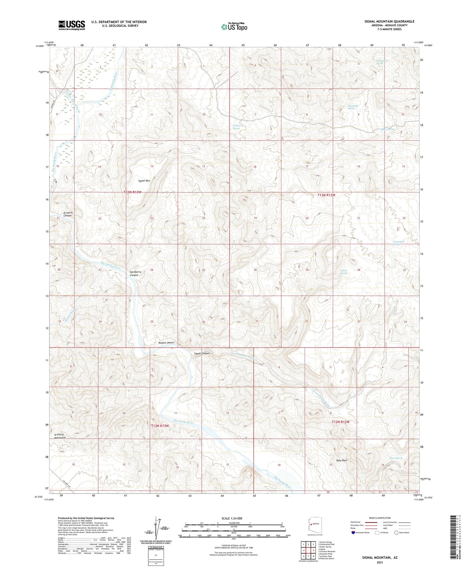 Signal Mountain Arizona US Topo Map Image