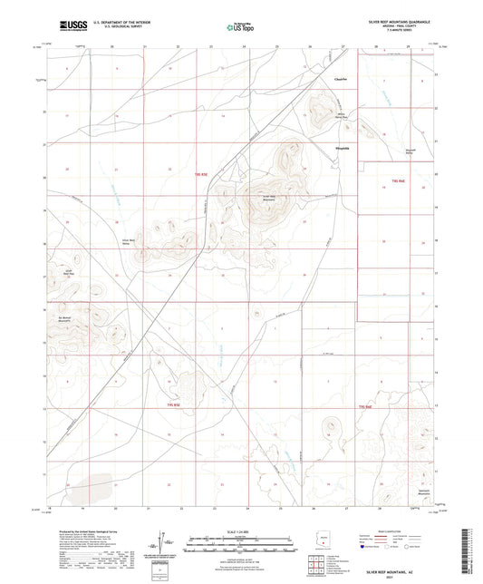 Silver Reef Mountains Arizona US Topo Map Image