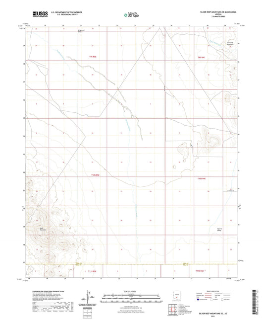 Silver Reef Mountains SE Arizona US Topo Map Image