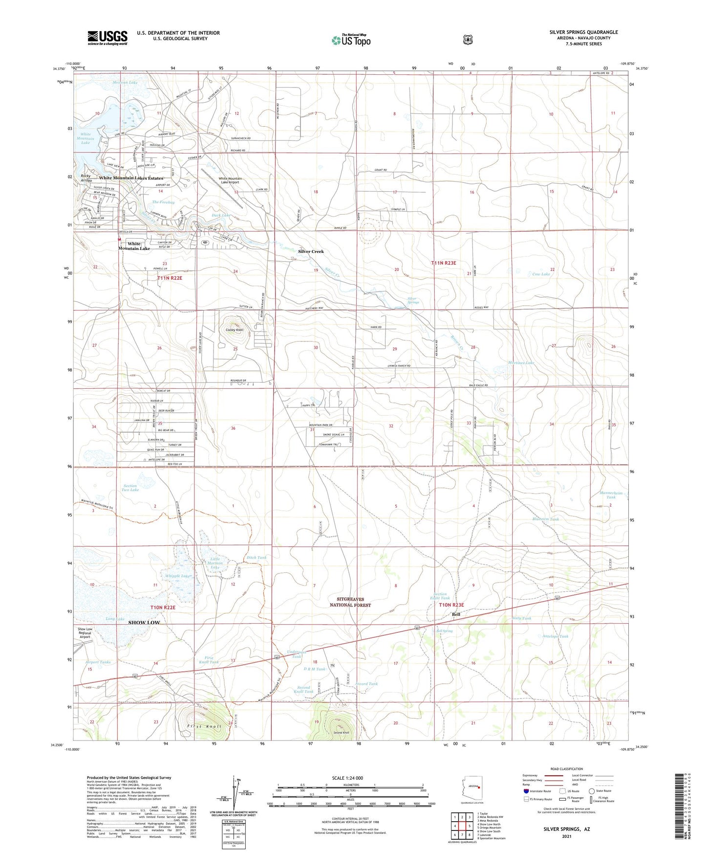 Silver Springs Arizona US Topo Map Image