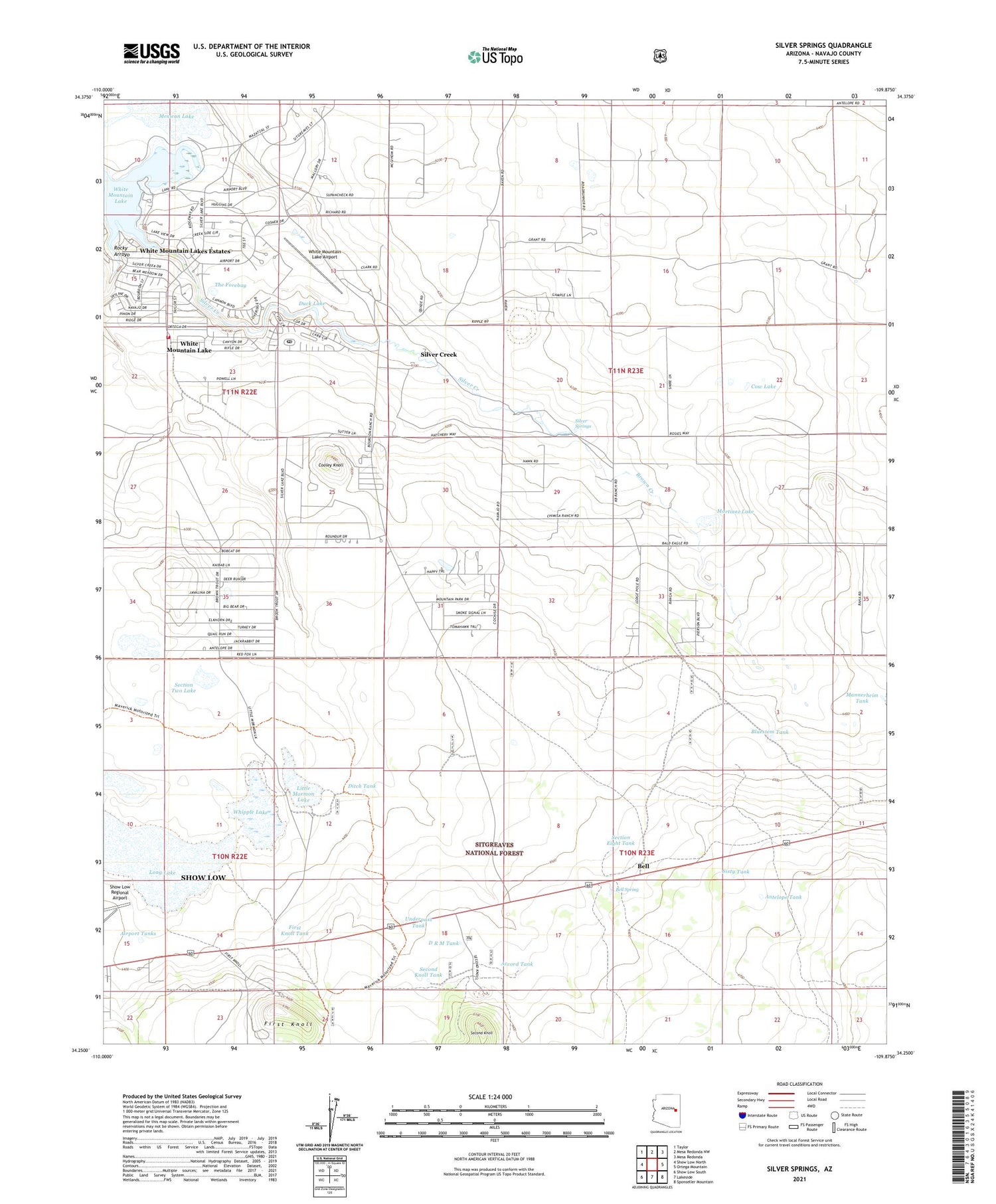 Silver Springs Arizona US Topo Map Image